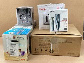 QTY OF ASSORTED HOUSEHOLD ITEMS TO INCLUDE TASSIMO FINESSE COFFEE MACHINE IN CREAM: LOCATION - H16