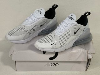 NIKE AIR MAX 270 TRAINERS IN WHITE - UK SIZE 9.5 - RRP £144.99: LOCATION - MAIN BOOTH