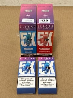 2 X BOX OF 5 ELFBAR REFILLABLE 5K+ DISPOSABLE VAPES TO INCLUDE STRAWBERRY KIWI (PLEASE NOTE: 18+YEARS ONLY. ID MAY BE REQUIRED): LOCATION - E0