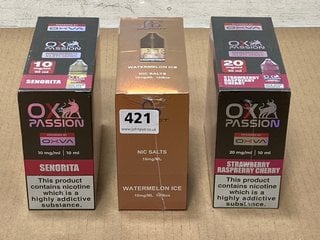 3 X BOXES OF 10 VAPE E LIQUIDS TO INCLUDE R AND M TORNADO WATERMELON ICE (PLEASE NOTE: 18+YEARS ONLY. ID MAY BE REQUIRED): LOCATION - E0