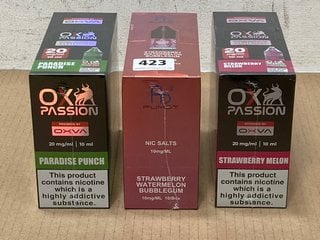 3 X BOXES OF 10 VAPE E LIQUIDS TO INCLUDE R AND M TORNADO STRAWBERRY WATERMELON BUBBLEGUM (PLEASE NOTE: 18+YEARS ONLY. ID MAY BE REQUIRED): LOCATION - E0