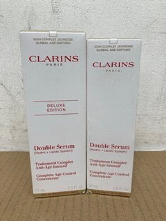 2 X CLARINS DOUBLE SERUM (HYDRIC + LIPIDIC SYSTEM) 75ML + 50ML: LOCATION - I6