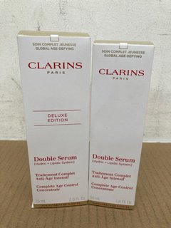 CLARINS 75ML DELUXE EDITION DOUBLE SERUM TO INCLUDE CLARINS 50ML DOUBLE SERUM: LOCATION - I5