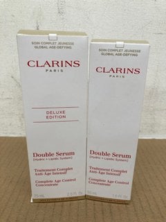 CLARINS 75ML DELUXE EDITION DOUBLE SERUM TO INCLUDE CLARINS 50ML DOUBLE SERUM: LOCATION - I5