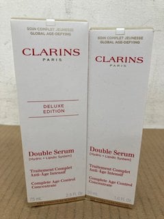 CLARINS 75ML DELUXE EDITION DOUBLE SERUM TO INCLUDE CLARINS 50ML DOUBLE SERUM: LOCATION - I5