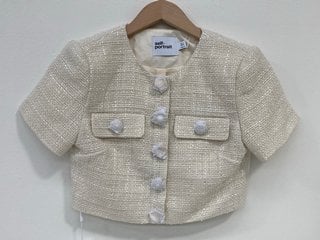 SELF-PORTRAIT BOUCLE CROP TOP IN CREAM - UK 4 - RRP £380.00: LOCATION - MAIN BOOTH