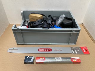 QTY OF ASSORTED HARDWARE ITEMS TO INCLUDE OREGON 60CM REPLACEMENT CHAINSAW BLADE (PLEASE NOTE: 18+YEARS ONLY. ID MAY BE REQUIRED): LOCATION - I1