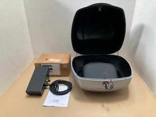 PARWELD XTI 902T WIRED FOOT CONTROL PEDAL TO ALSO INCLUDE VESPA SCOOTER STORAGE BOX ATTACHMENT IN SILVER - COMBINED RRP £439.99: LOCATION - J3