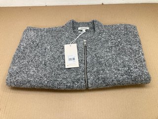 ALBARAY KNIT BOMBER JACKET IN GREY - UK 8 - RRP £99.99: LOCATION - E3