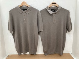 2 X HUGO BOSS POLO SWEATERS IN TAUPE - UK L: LOCATION - E4