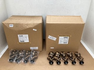 2 X BOXES OF FOOTBALL TROPHIES IN ANTIQUE GOLD: LOCATION - E4