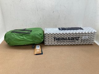 PACK OF THERMAREST Z LITE SOL COMPACT CLOSED CELL FOAM SLEEPING PAD TO ALSO INCLUDE VANGO APEX COMPACT 200 TENT - RRP £175.00: LOCATION - E6