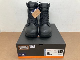 MAGNUM STRIKE FORCE 8.0 SIDE ZIP WATERPROOF WORK BOOTS IN BLACK - UK 8: LOCATION - E7