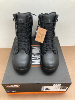 MAGNUM STRIKE FORCE 8.0 SIDE ZIP WATERPROOF WORK BOOTS IN BLACK - UK 6: LOCATION - E9