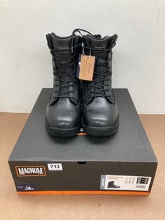 MAGNUM STRIKE FORCE 8.0 SIDE ZIP WATERPROOF WORK BOOTS IN BLACK - UK 12: LOCATION - E9