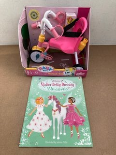 5 X ASSORTED CHILDRENS ITEMS TO INCLUDE BABY BORN TRIKE: LOCATION - E10