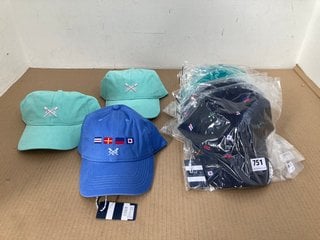 10 X ASSORTED CREW CLOTHING COMPANY CAPS IN VARIOUS COLOURS: LOCATION - E11