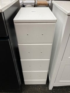 (COLLECTION ONLY) FLOOR STANDING 4 DRAWER BATHROOM CABINET IN WHITE 250 X 330 X 770MM RRP £210: LOCATION - A6