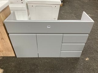 (COLLECTION ONLY) FLOOR STANDING 2 DOOR 3 DRAWER VANITY BASE UNIT IN LIGHT GREY 1050 X 330MM RRP £375: LOCATION - A7