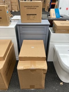 (COLLECTION ONLY) 570 X 310MM TOILET UNIT IN LIGHT GREY WITH BTW PAN AND SEAT WITH A CONCEALED CISTERN FITTING KIT RRP £780: LOCATION - A5