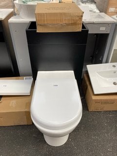 (COLLECTION ONLY) 500 X 250MM TOILET UNIT IN BLACK WITH BTW PAN AND SEAT WITH CONCEALED CISTERN FITTING KIT £780: LOCATION - A6