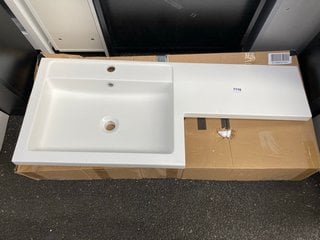 (COLLECTION ONLY) 1090 X 460MM LH 1TH INTEGRATED POLYMARBLE BASIN AND COUNTERTOP RRP £299: LOCATION - A6