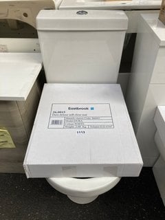 (COLLECTION ONLY) D SHAPED CLOSED COUPLED TOILET COMPLETE WITH ALL CISTERN FITTINGS WITH DUAL FLUSH TOP BUTTON AND SEAT RRP £325: LOCATION - A7