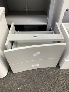 (COLLECTION ONLY) WALL HUNG 2 DRAWER CURVED SINK UNIT IN GREY MIST RRP £255: LOCATION - A7