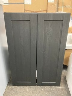 WALL HUNG 2 DOOR BATHROOM CABINET IN BLACK ASH 500 X 720 X 180MM RRP £215: LOCATION - A6