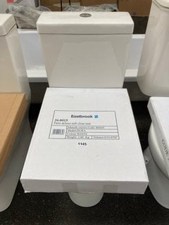 (COLLECTION ONLY) D SHAPED CLOSED COUPLED TOILET COMPLETE WITH ALL CISTERN FITTINGS WITH DUAL FLUSH TOP BUTTON AND SEAT RRP £325: LOCATION - A6