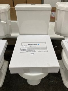 (COLLECTION ONLY) D SHAPED CLOSED COUPLED TOILET COMPLETE WITH ALL CISTERN FITTINGS WITH DUAL FLUSH TOP BUTTON AND SEAT RRP £325: LOCATION - A7