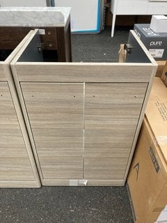 (COLLECTION ONLY) VITRA FLOOR STANDING 2 DOOR SINK UNIT IN GREY ELM 510 X 420MM RRP £437: LOCATION - A4