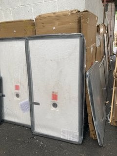 (COLLECTION ONLY) CLEAR GLASS SILVER FRAMED 700 X 1950MM WET ROOM PANEL WITH A PEARLSTONE WHITE SLATE EFFECT 1700 X 900MM SHOWER TRAY RRP £1590: LOCATION - A8