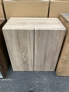 (COLLECTION ONLY) FLOOR STANDING/WALL HUNG 2 DOOR UNIT IN OAK 600 X 340 X 660MM RRP £285: LOCATION - A2