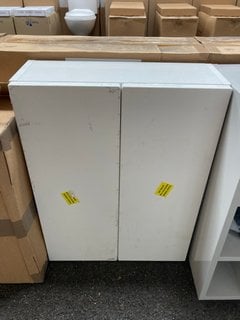 WALL HUNG 2 DOOR BATHROOM CABINET IN WHITE 500 X 660 X 180MM RRP £185: LOCATION - A3