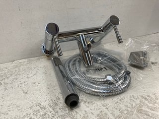 DECK MOUNTED BSM WITH PENCIL STYLE SHOWER HANDSET, HOSE AND WALL MOUNTING BRACKET RRP £395: LOCATION - R2