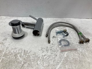 MONO BASIN MIXER TAP WITH CHROME SPRUNG WASTE RRP £190: LOCATION - R3