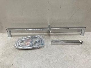 MODERN CHROME SHOWER SLIDE RAIL KIT WITH PENCIL STYLE SHOWER HANDSET AND HOSE RRP £80: LOCATION - R4