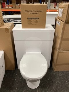 (COLLECTION ONLY) 600 X 300MM TOILET UNIT IN WHITE WITH BTW PAN AND SEAT WITH A CONCEALED CISTERN FITTING KIT RRP £780: LOCATION - A2