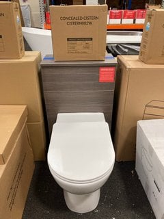 (COLLECTION ONLY) 500 X 260MM TOILET UNIT IN BROWN GREY AVOLA WITH BTW PAN AND SEAT WITH A CONCEALED CISTERN FITTING KIT RRP £780: LOCATION - A2