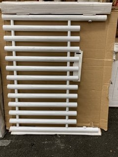 WHITE HORIZONTAL SINGLE ROUND TUBED DESIGNER RADIATOR 1000 X 800MM RRP £349: LOCATION - B8