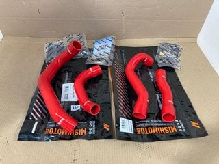 2 X JEEP WRANGLER 4L SILICONE RADIATOR HOSE KIT - MODEL MMHOSEWR691RD - RRP £348: LOCATION - A4