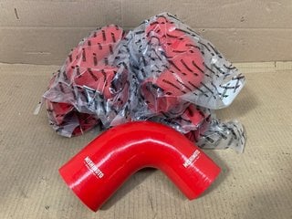 6 X L-SHAPED SILICONE REDUCER COUPLER IN RED - MODEL MMCPR9027530RD: LOCATION - A4