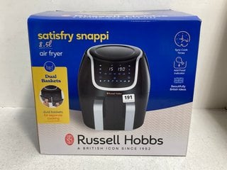 RUSSELL HOBBS SATISFRY SNAPPI DUAL BASKET 8.5L AIR FRYER - MODEL ‎27290S - RRP £200: LOCATION - WA1