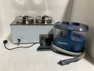 INDUSTRIAL 2 STOVE COOKER WITH POTS AND UTENSILS TO INCLUDE VACMASTER EASY CLEAN RAPID CARPET CLEANER - RRP £99: LOCATION - WA2