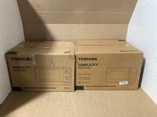 TOSHIBA DIGITAL MICROWAVE OVEN IN WHITE - MODEL MM20P TO INCLUDE TOSHIBA MICROWAVE OVEN IN BLACK - MODEL AM25PF - COMBINED RRP £144: LOCATION - WA3