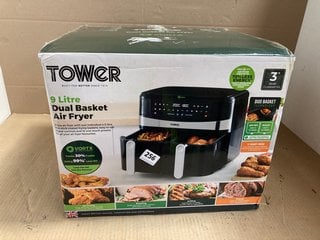 TOWER VORTEX 9L DUAL BASKET AIR FRYER - MODEL T17088 - RRP £139: LOCATION - WA7