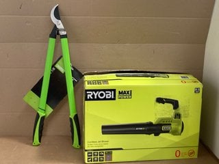 RYOBI MAX POWER CORDLESS JET BLOWER - MODEL RY18BLA-0 TO INCLUDE DRAPER BYPASS PATTERN LOPPERS: LOCATION - WA11