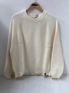 WOMENS EDEN PURE COTTON ECRU WHITE JUMPER - SIZE 14 - RRP £95: LOCATION - A17