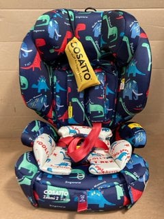 COSATTO ZOOMI 2 I-SIZE CHILDRENS CAR SEAT IN DINO DESIGN - RRP: £ 109.00: LOCATION - A15